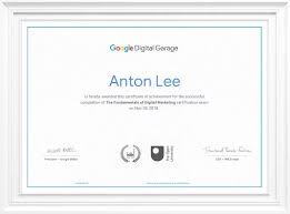 google fundamentals of digital marketing certificate